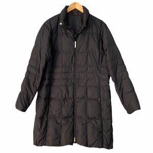 Lands End Goose Down Packable Black Puffer Coat Jacket Size M (10/12)